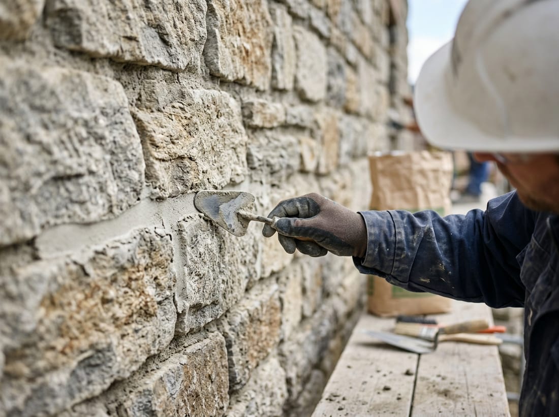 Exemple : rejointoiement d'un mur en pierre
